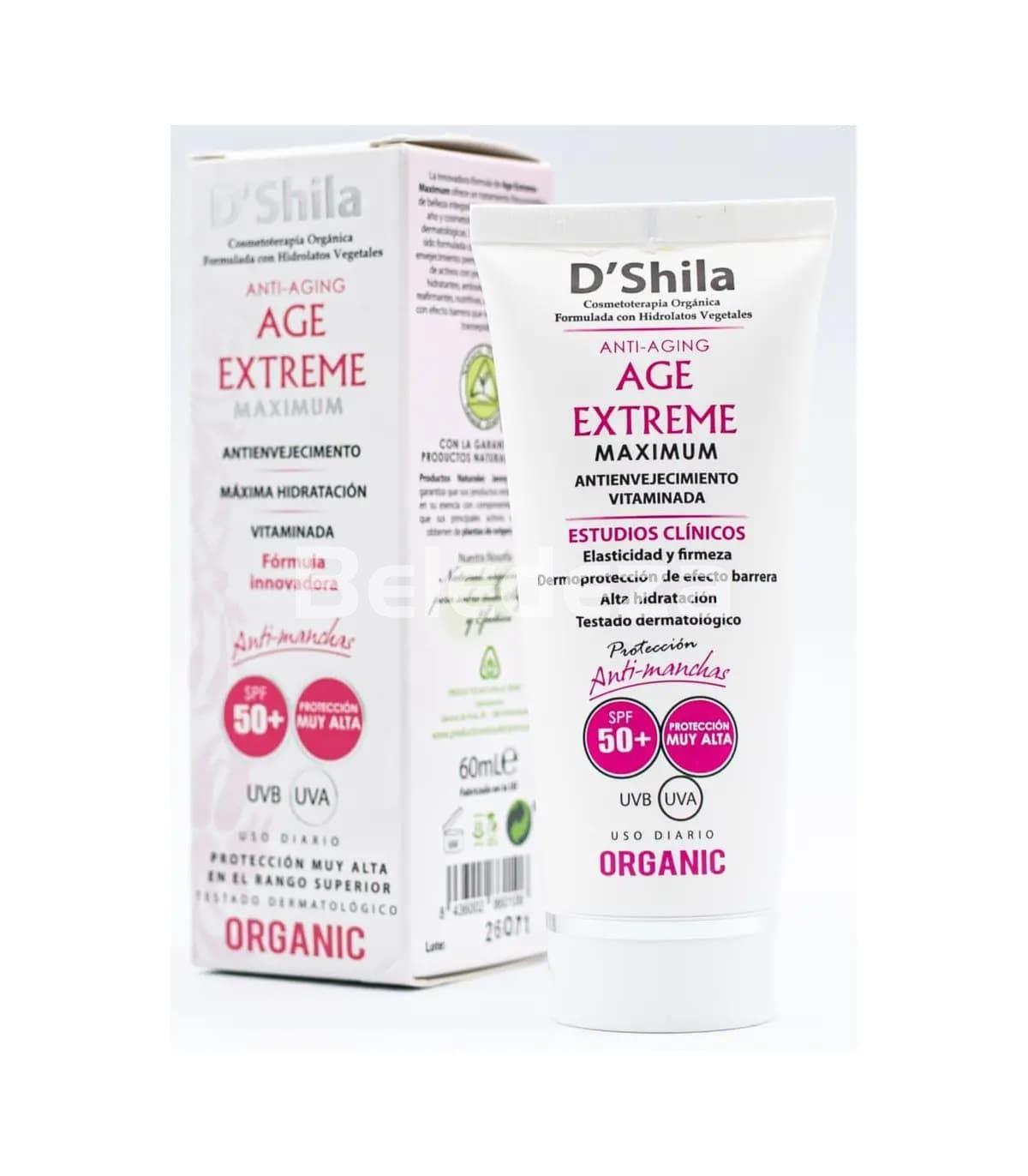 AGE EXTREME MAXIMIUM SPF 50+ Crema Facial Hidratación, Antimanchas y Antienvejecimiento 60ML D'SHILA - Imagen 1