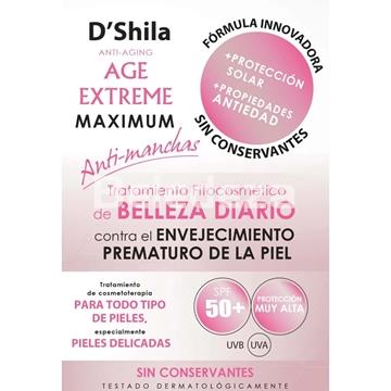 AGE EXTREME MAXIMIUM SPF 50+ Crema Facial Hidratación, Antimanchas y Antienvejecimiento 60ML  D'SHILA - Imagen 2