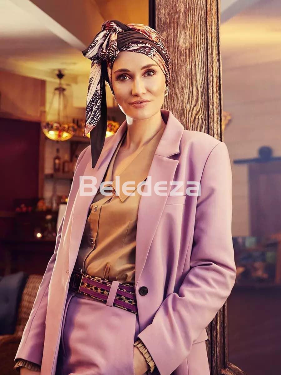 BELISA TURBAN WITH RIBBONS GARDEN PINKS Turbante Belisa con Cinta Rosas del Jardin - Imagen 1