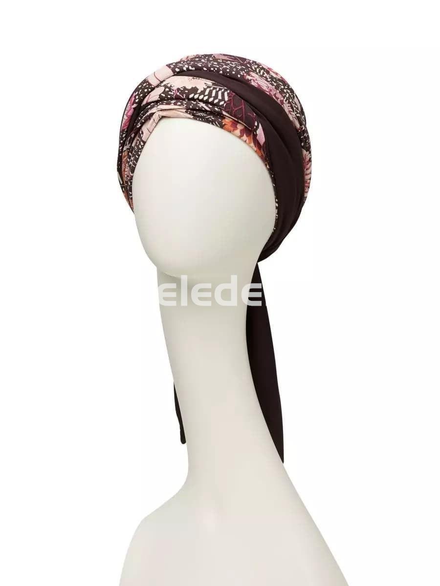 BELISA TURBAN WITH RIBBONS GARDEN PINKS Turbante Belisa con Cinta Rosas del Jardin - Imagen 2