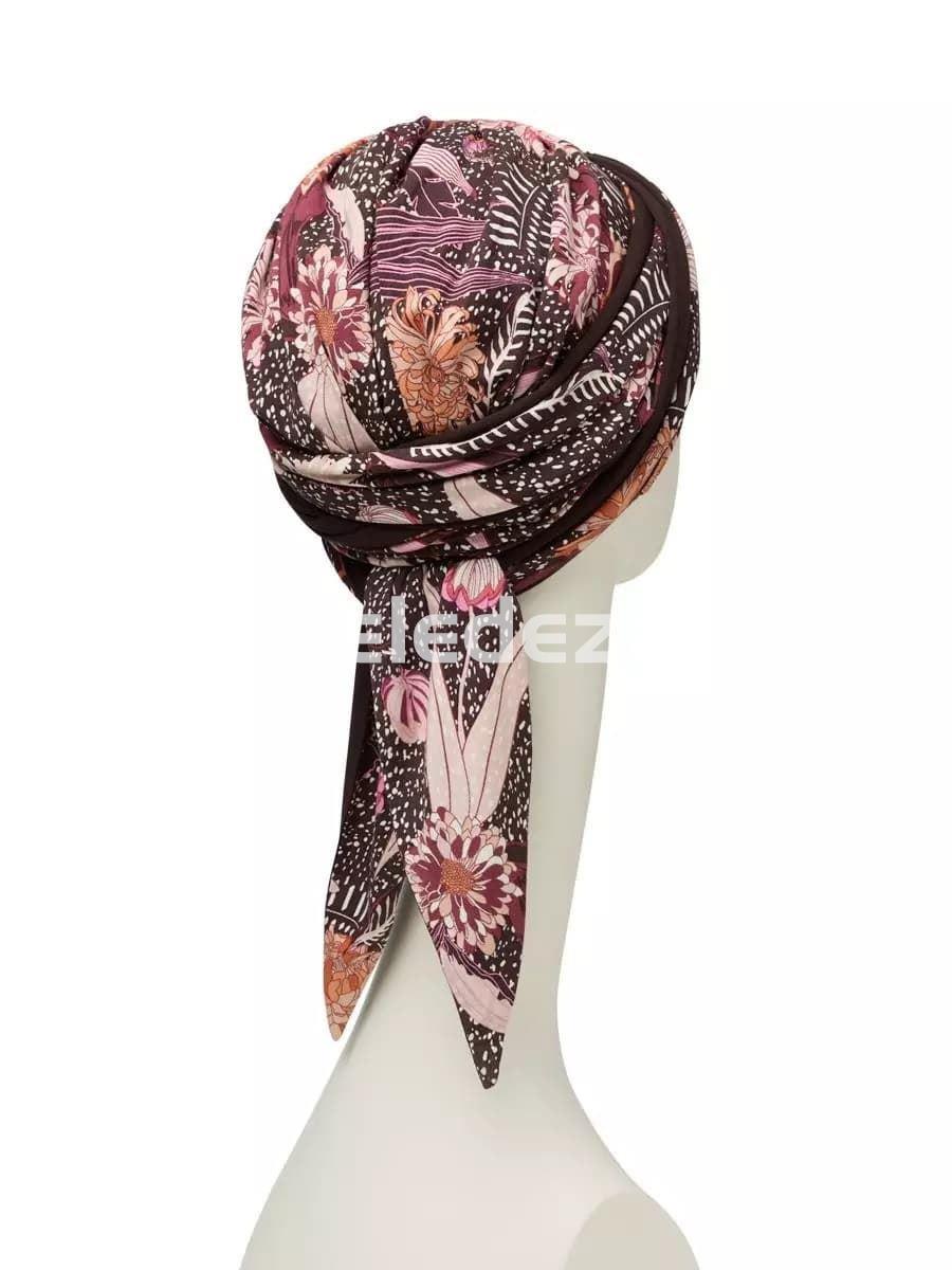 BELISA TURBAN WITH RIBBONS GARDEN PINKS Turbante Belisa con Cinta Rosas del Jardin - Imagen 3