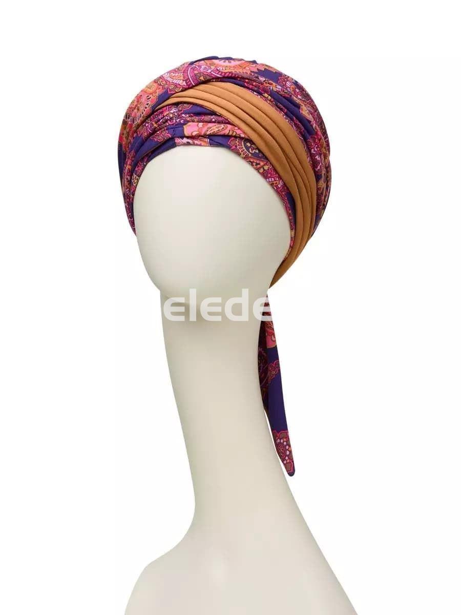 BELISA TURBAN WITH RIBBONS PAISLEY SWIRLS Turbante Belisa con Cinta Remolinos de Cachemira - Imagen 2