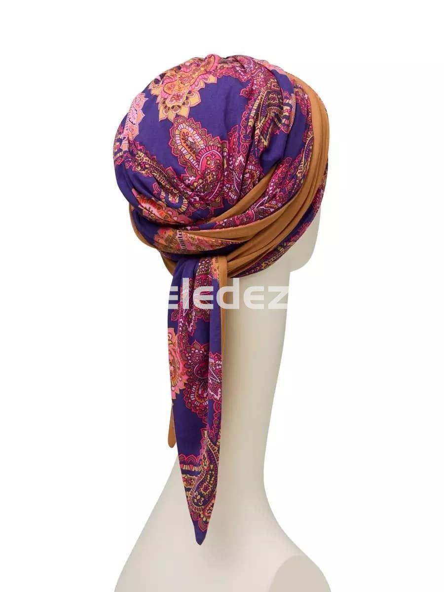 BELISA TURBAN WITH RIBBONS PAISLEY SWIRLS Turbante Belisa con Cinta Remolinos de Cachemira - Imagen 3