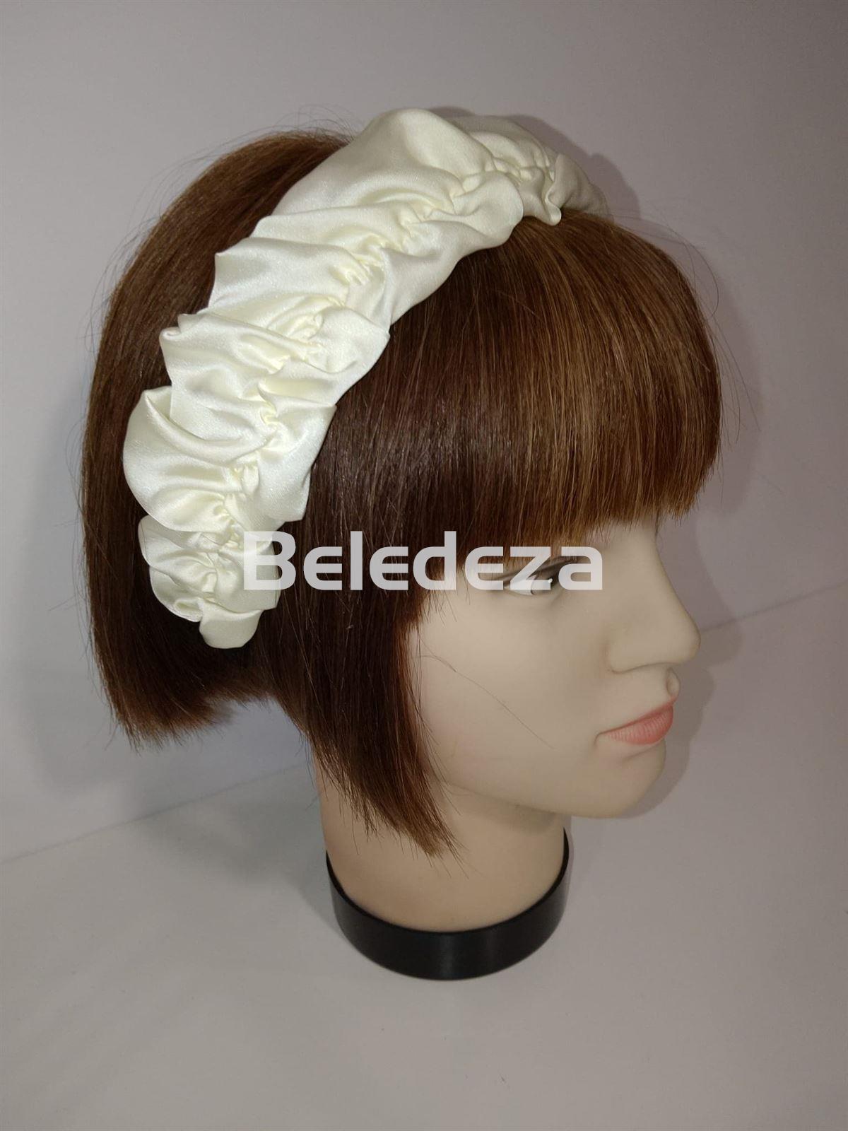 DIADEMA BLANCA TELA DRAPEADA PLIEGUES   ARABAN - Imagen 1