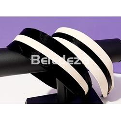 DIADEMA LISA ANCHA BLANCO Y NEGRO - Imagen 1