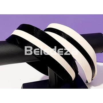 DIADEMA LISA ANCHA BLANCO Y NEGRO - Imagen 1