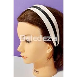 DIADEMA LISA ANCHA BLANCO Y NEGRO - Imagen 2