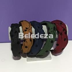 DIADEMA NUDO TUL CON LUNARES NEGROS - Imagen 1