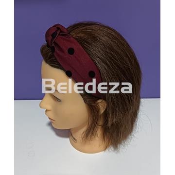 DIADEMA NUDO TUL CON LUNARES NEGROS - Imagen 1