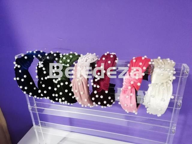 DIADEMA TERCIOPELO NUDO CON PERLAS - Imagen 1