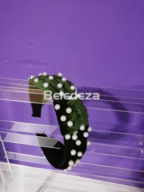 DIADEMA TERCIOPELO NUDO CON PERLAS - Imagen 4