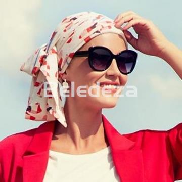 ELLONE SCARF PIXELATED POPPIES Pañuelo Largo Amapolas Pixeladas - Imagen 1