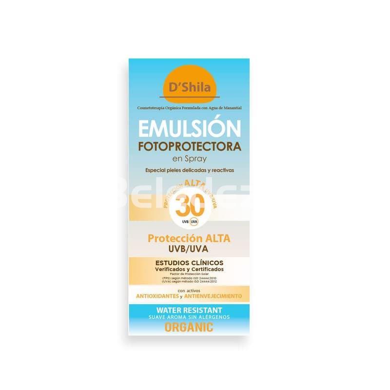 EMULSIÓN FOTOPROTECTORA EN SPRAY SPF30 Acelerador del Bronceado D'SHILA - Imagen 1