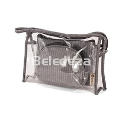 JUEGO 3 NECESERES TELA A RAYAS BENZI - Imagen 1