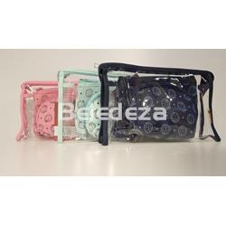 JUEGO 3 NECESERES TELA ESTAMPADO FRESAS  BENZI - Imagen 1