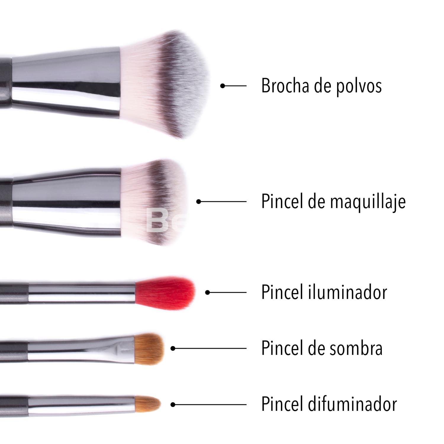 KIT 5 PINCELES MINI MAQUILLAJE PROFESIONAL EDICION LIMITADA Jorge De La Garza - Imagen 4