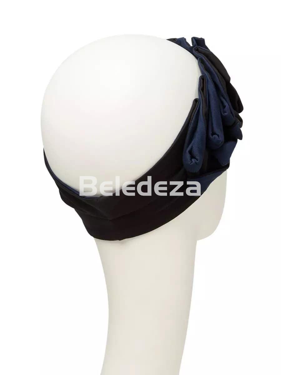 NAVA TURBAN BLACK W/BLUE Turbante Nava Negro Azul - Imagen 5