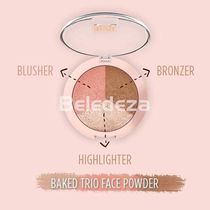 NUDE LOOK BAKED TRIO FACE POWDER Polvo facial Trio Colorete/ Bronceador/ Iluminador - Imagen 1