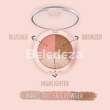 NUDE LOOK BAKED TRIO FACE POWDER Polvo facial Trio Colorete/ Bronceador/ Iluminador - Imagen 1