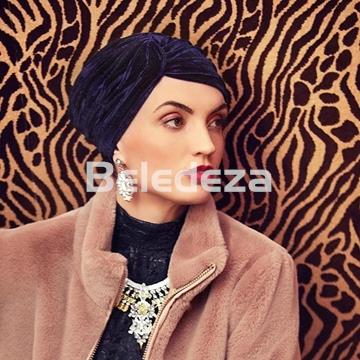 PEARL BOHO TURBAN VELVET DARK BLUE Turbante Pearl Boho Terciopelo Azul Oscuro - Imagen 1