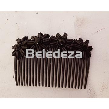 PEINETA 4 FLORES NEGRAS - Imagen 1