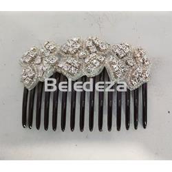 PEINETA FLORES PLATAS BRILLANTES - Imagen 1
