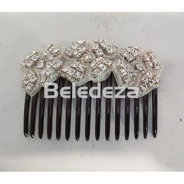 PEINETA FLORES PLATAS BRILLANTES - Imagen 1