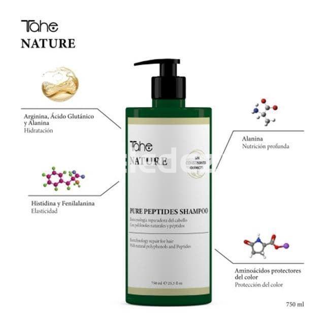 PURE PEPTIDES SHAMPOO Champú con Péptidos sin Sulfatos TAHE NATURE - Imagen 2