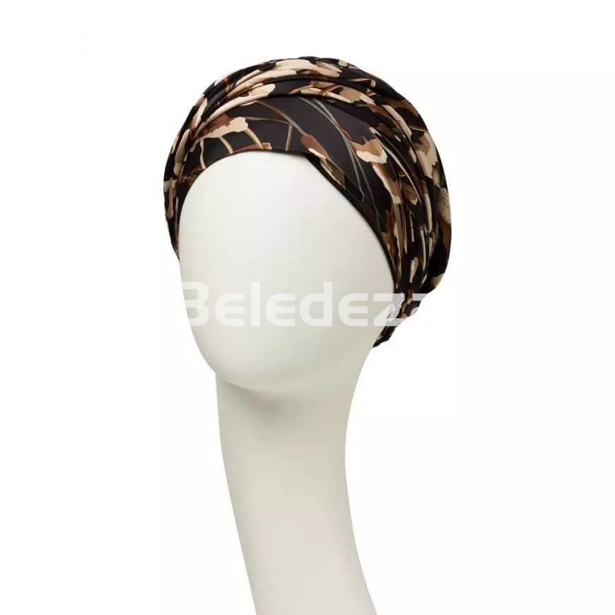 SAPPHIRE BOHO TURBAN BLACK W/COTTON GRASS Turbante Boho Sapphire Negro con Hierba de Algodón - Imagen 2