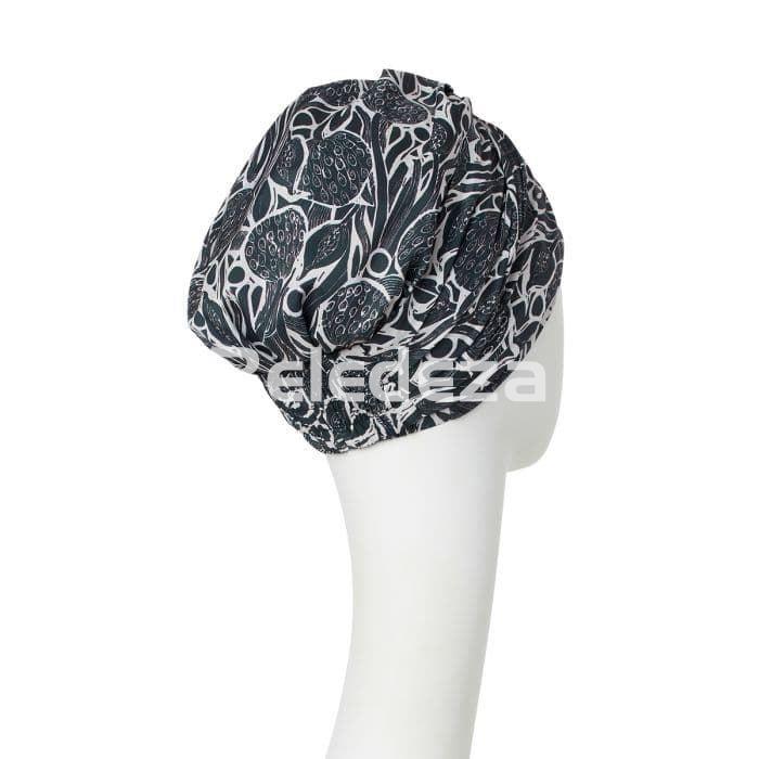 SAPPHIRE BOHO TURBAN FLORAL WOODS Turbante Boho Zafiro Negro Estampado Floral - Imagen 3