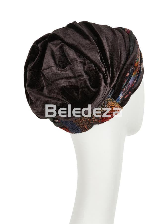 SCARLETT BOHO TURBAN SET VELVET DARK BROWN Turbante Scarlett Boho Terciopelo Marrón - Imagen 3