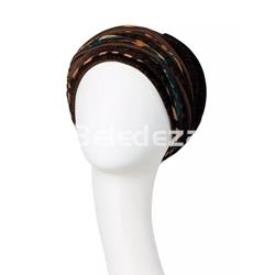 SCARLETT BOHO TURBAN SET VELVET SHINY BROWN & ANIMAL MIX Turbante Scarlett Boho Marrón & Animal Print - Imagen 2