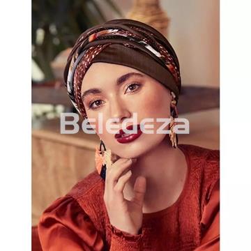 SCARLETT BOHO TURBAN SET VELVET STRUCTURED BROWN MIX  Turbante Scarlett Boho Mezcla de Marrones - Imagen 1