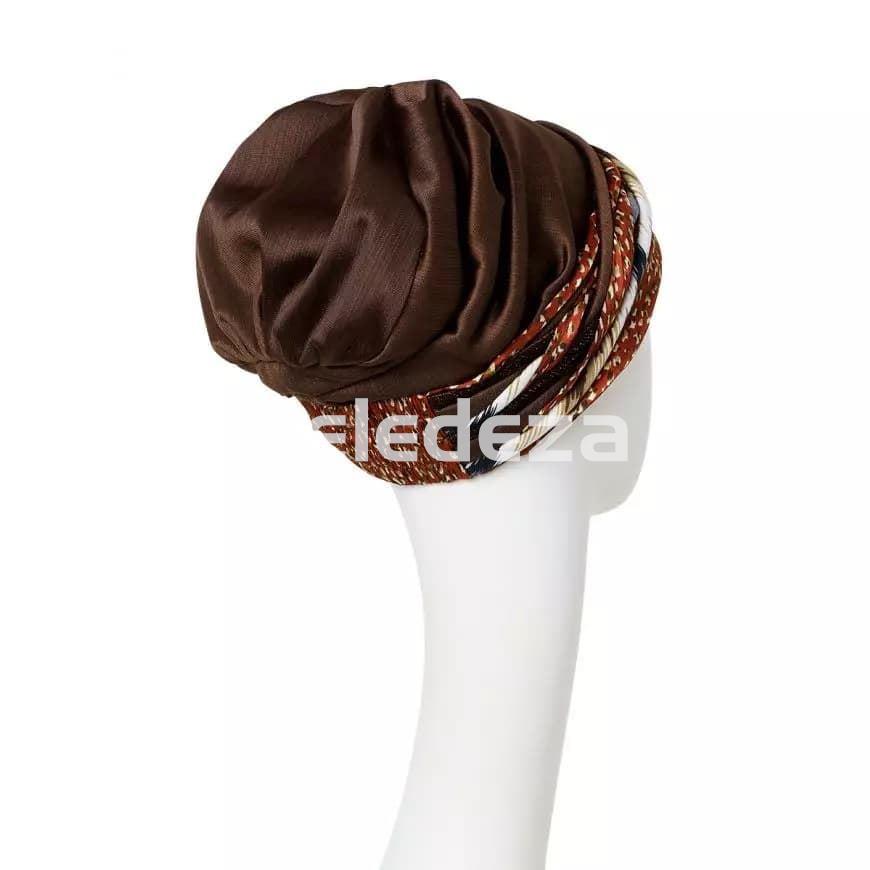 SCARLETT BOHO TURBAN SET VELVET STRUCTURED BROWN MIX Turbante Scarlett Boho Mezcla de Marrones - Imagen 3