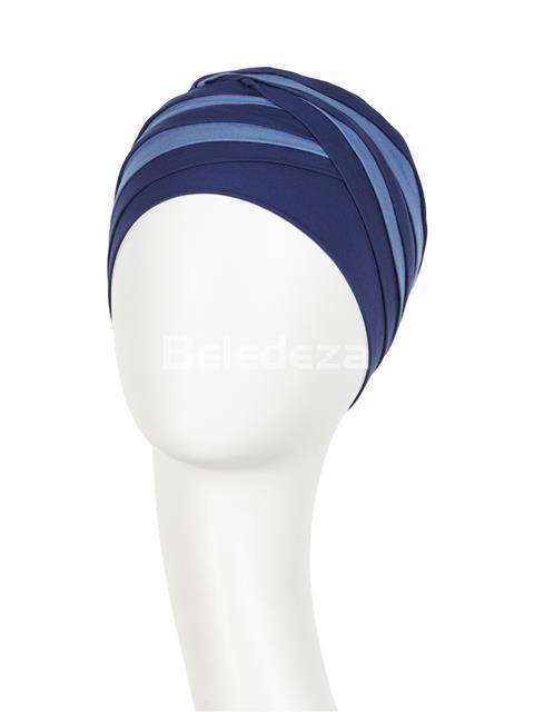 SHANTI TURBAN DARK BLUE/ LIGHT LILAC Turbante Shanti Mezcla de Azules - Imagen 2