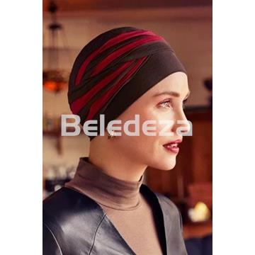 SHANTI TURBAN MIXED COLOURS CHOCOLATE/RED BUD Turbante Shanti Mezcla de Colores Chocolate/ Rojo - Imagen 1