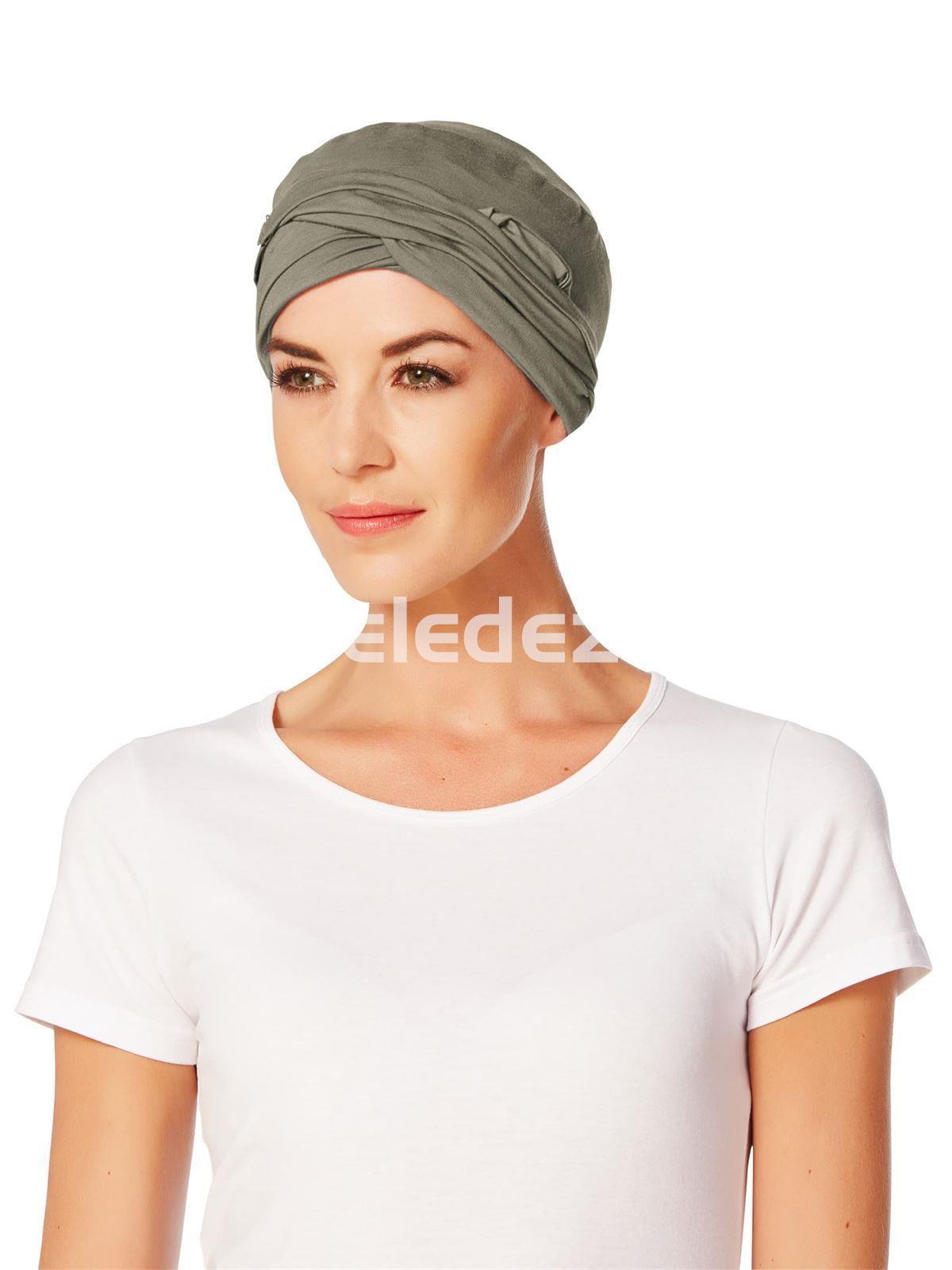 TURBANTE GAIA MARRÓN VERDE - Imagen 1