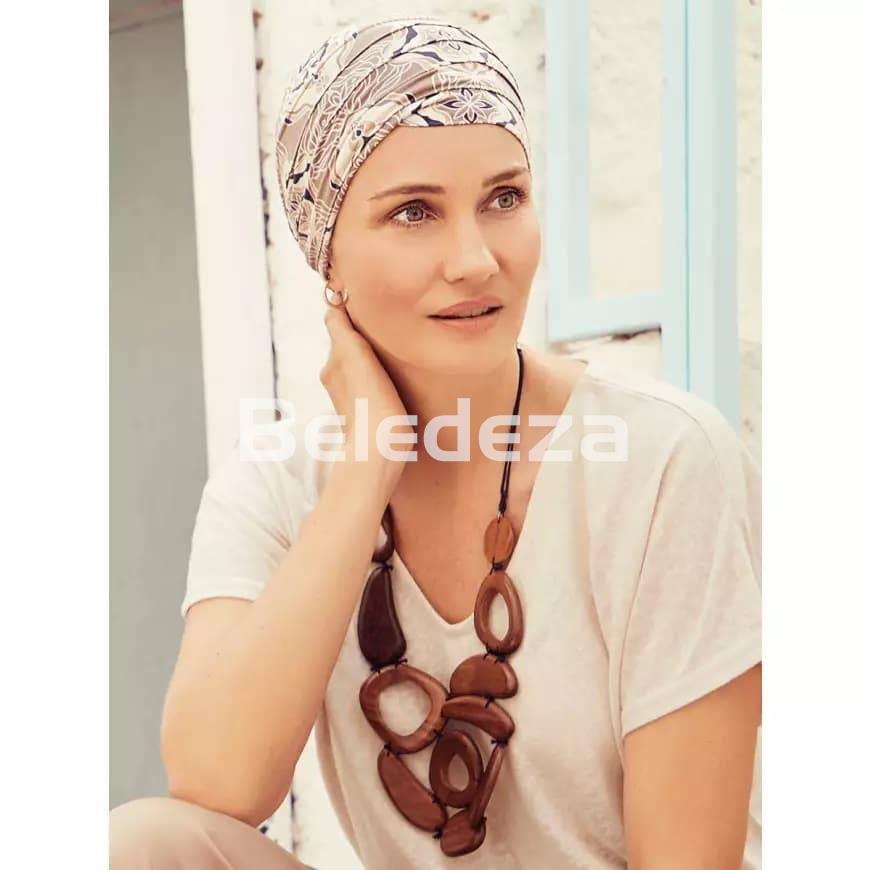 YOGA TURBAN BEIGE ORNAMENTS Turbante Yoga Adornos Beige - Imagen 1