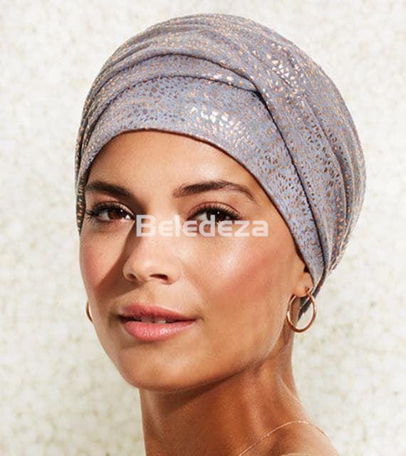 ZOYA VIVA TURBAN GREY MELANGE WITH GLITTER Turbante Viva Zoya Gris con Brillos - Imagen 2