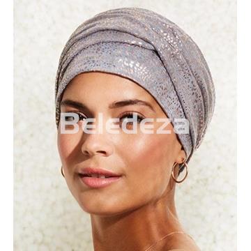ZOYA VIVA TURBAN GREY MELANGE WITH GLITTER Turbante Viva Zoya Gris con Brillos - Imagen 2